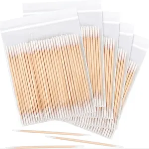 500 Dual-Ended Cotton Swabs, Wooden Tip Nail Cleaning Tool, Perfect for Manicure & Pedicure, Essential Beauty Accessory