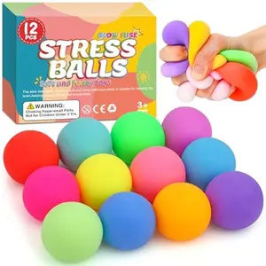 12 Pack Slow Rising Stress Ball,Stress Balls for Kids Adults,Stretchy Fidget Toys for Stress Relief,Hand Therapy Sensory Squishy Ball, Squishy Toys for Kids, Classroom Prize Box Party Favors