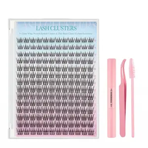 Complete Lash Clusters Set - 168Pcs Wispy Eyelash Clusters 9-12mm - Fluffy Lash Cluster & Thin Band Cluster Lashes - Easy DIY Eyelash Kit with Glue & Applicator