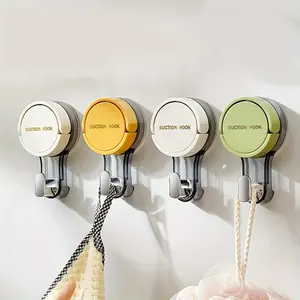 Modern Plastic Suction Cup Hook, Wall-Mounted, No-Drill Vacuum Seal Towel Hook for Kitchen, Bathroom, and Home Organization