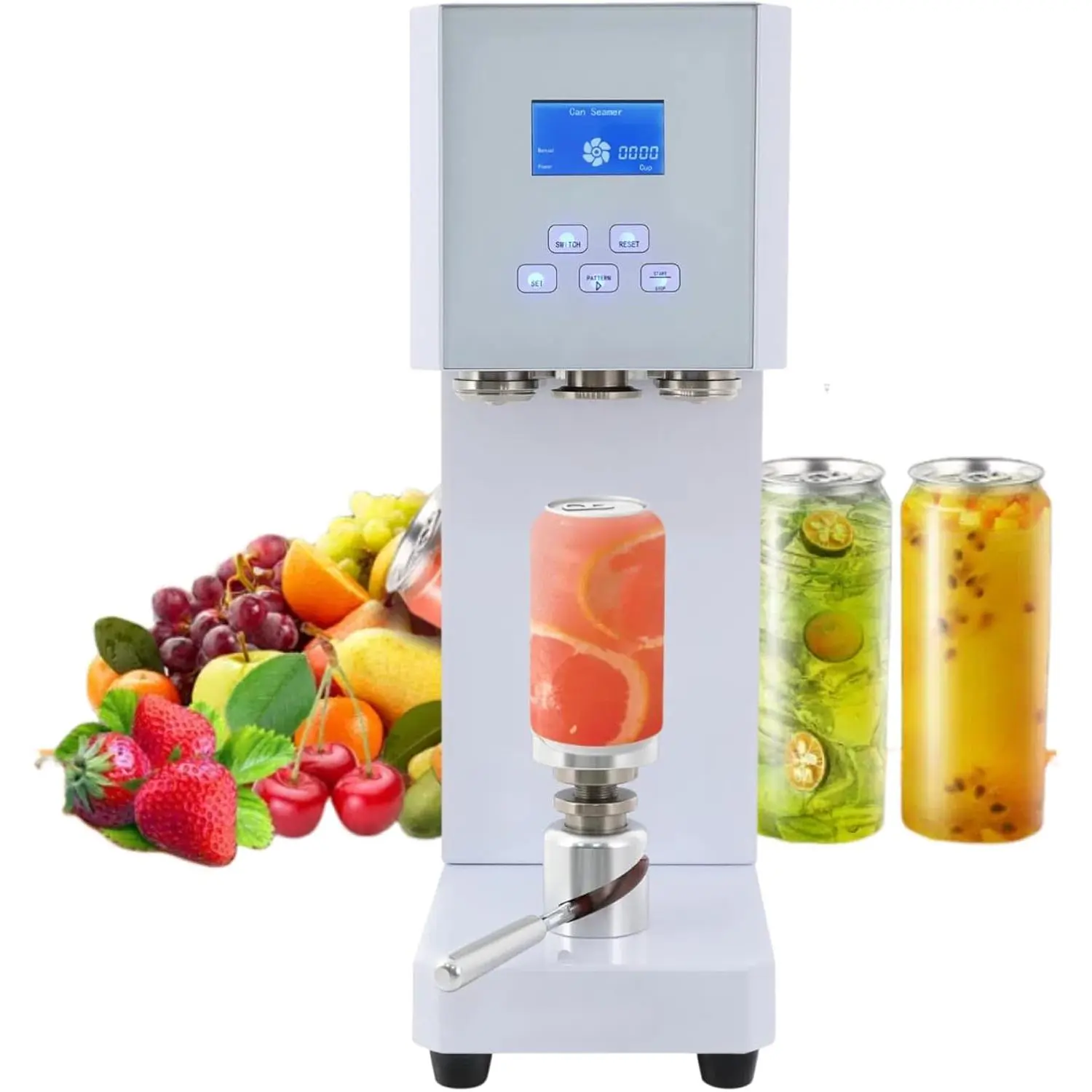 370W Semi-Automatic Electric Can Sealing Machine - 4-6 Sec Speed, LED Display Counter, Rubber, Tabletop, Ergonomic Handle, High-Precision Sealing Ring, Manual Option, Smooth Sealing, US Standard, Lower Noise, 26kg, for Cafe Food Preservation