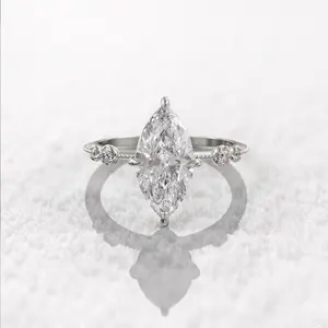 Four-Prong Marquise CZ Ring| 16*9mm Proposal Design, Elegant Stackable Jewelry (Valentine'S Gift)