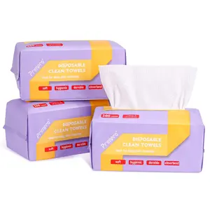 300 Count Disposable Face Towels Soft Hand Washcloth Lint-Free Dry Wipes Biodegradable Facial Cleansing Towelettes (100 Count 3 Pack)