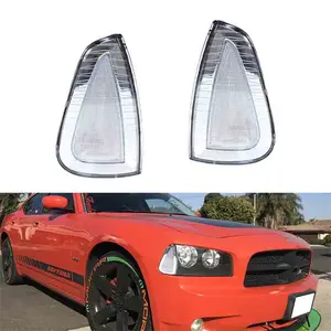 2PCS Clear Lens Front Corner Turn Signal Light Housings Kit For Dodge Charger 2006 2007 2008 2009 2010 Replace OEM 4806219AD 4806218AD