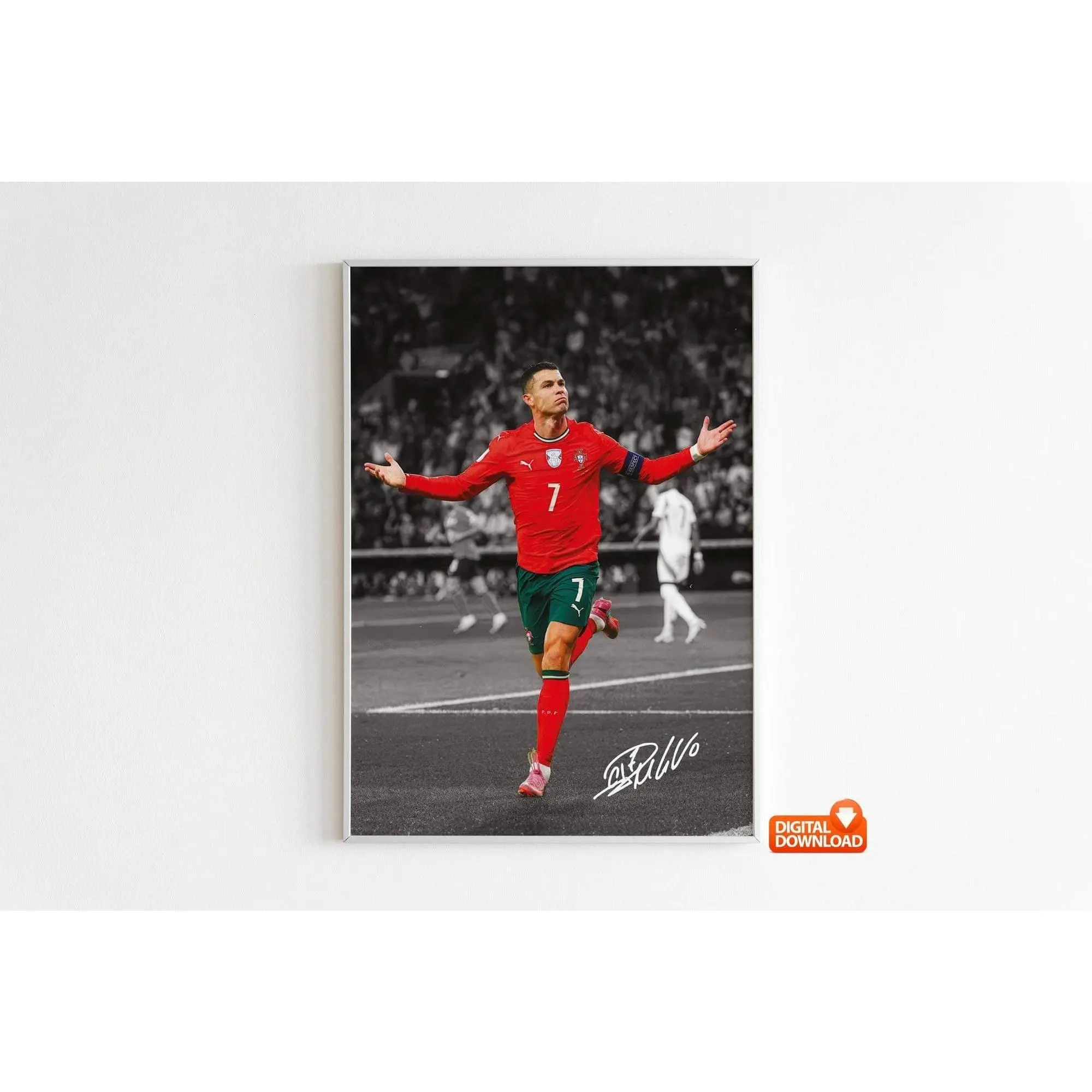 Cristiano Ronaldo Poster, Soccer Legend, Signed Football Poster( Unframed - Print Only )