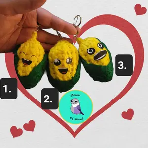 Corn keychain, crochet corn, crochet corn keychain, crochet amigurumi keychains, cute corn, food keychains, funny food gifts, pocket size