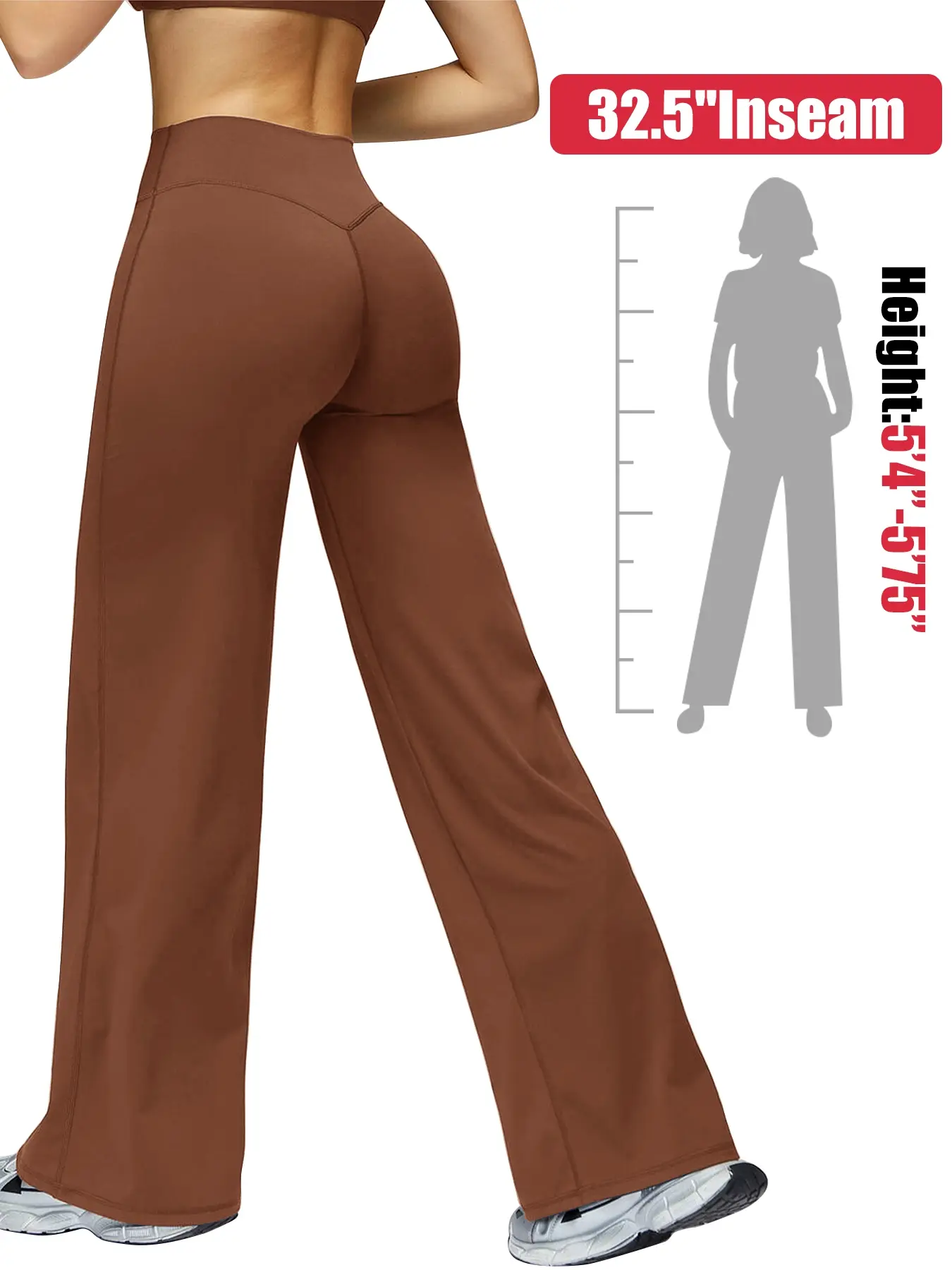 32.5'' Inseam Loose Casual Straight Leggings for Women, High Waists Leggings, Workout Leggings No Front Seam, High Waist Gym Yoga Pants, High Waist Stretch Casual Straight Leg Sports Bottoms, High Waist Activewear