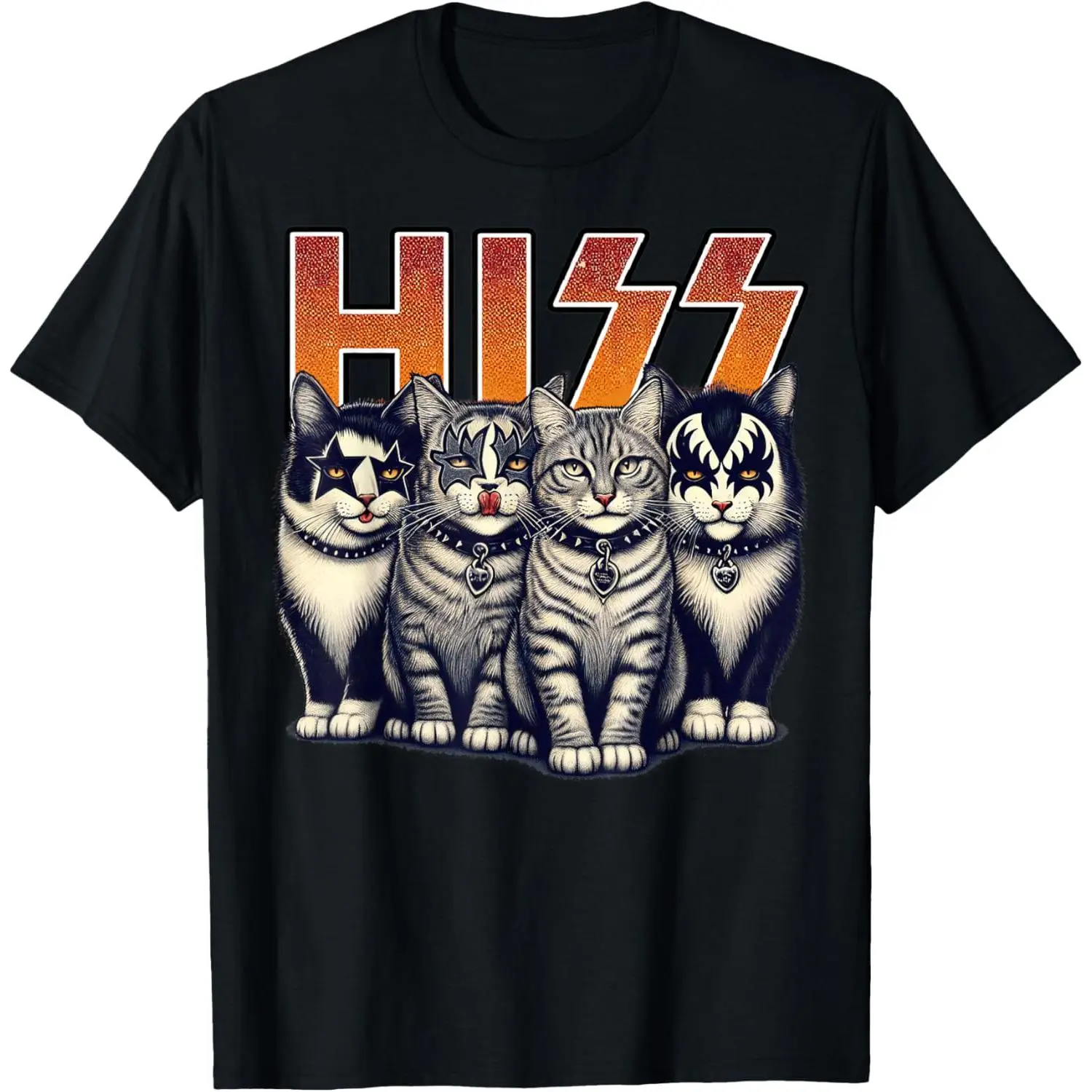 Hiss Funny Cats Kittens Rock Rockin Birthday Gifts Idea T-Shirt