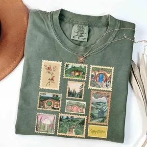 Comfort Colors Tolkien Inspired Fantasy Vintage Tshirt The Shire Vintage Stamp Bookish Fellowship Retro Tee Tolkien Nerdy Fan Gift