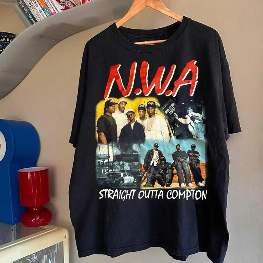 Vintage - N.W.A Straight Outta Compton 90s HipHop Shirt Front Design T-Shirt Sizes S to 5XL HGH30701