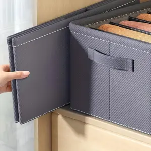1pc Non-Woven Fabric Clothes Storage Box, Durable Material, Drawer Separation Design, Suitable for Shirts, Pants, Bras & Lingerie