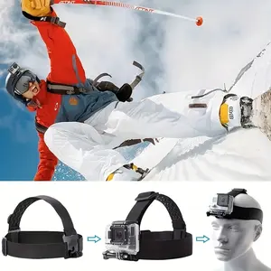 Head Strap Mount for DJI Osmo Action 4 3, Insta360 Ace Pro, Go3, GoPro 13 12 11 10 9 8 7, AKASO, Xiaoyi Yi 4K Action Camera Universal Accessory