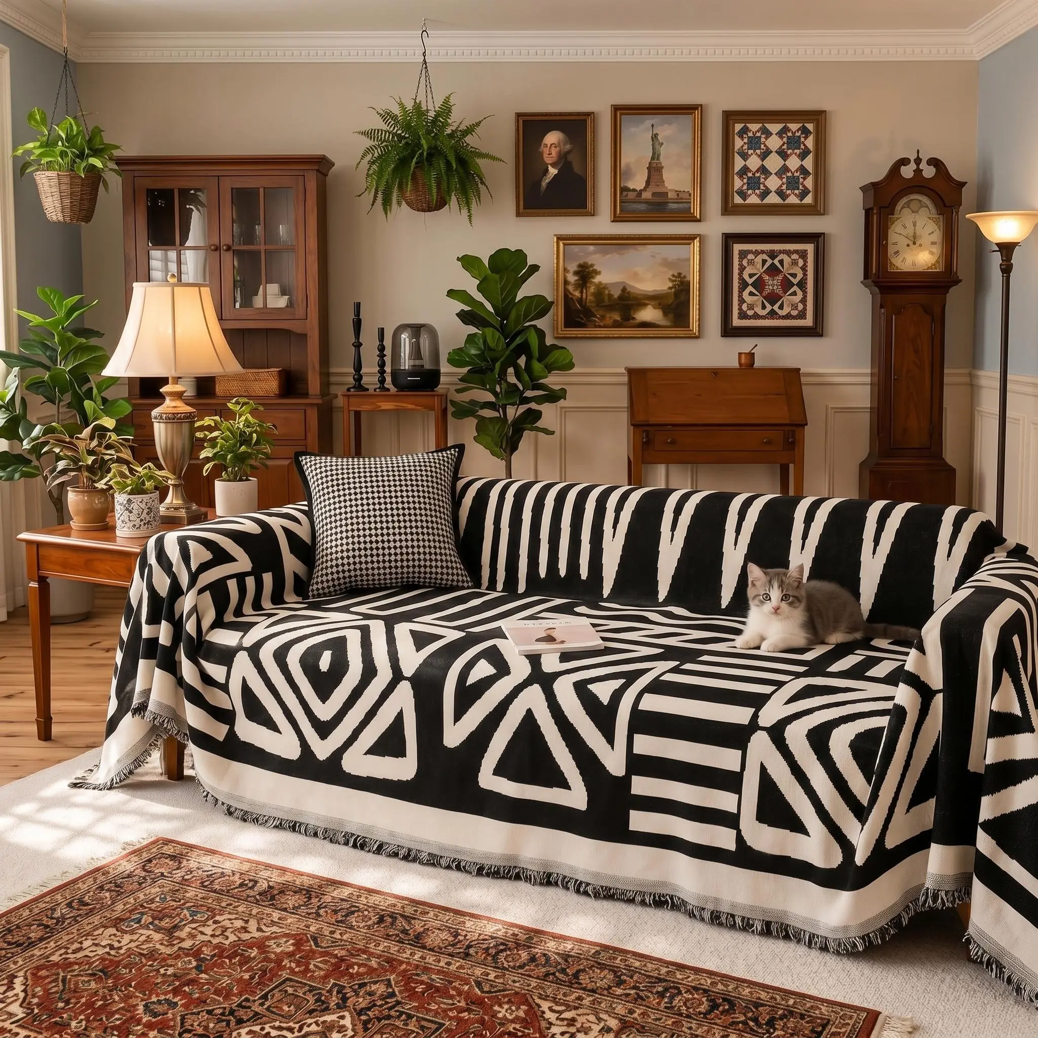 2026 Reversible Non-Slip Sofa Cover - Full Coverage Wear-Resistant Couch Protector, Custom-Fitted Perfect Fit Flexible Covers Sofa Towel for Living Room Decor, Custom-Fitted Sofa Towel