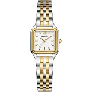 Gold Watches for Women, Updated Ladies Quartz with Roman Numeral Dial, Rectangular Case Vintage Wrist Watches for Christmas, Mother's Day,Valentine's Day Gift