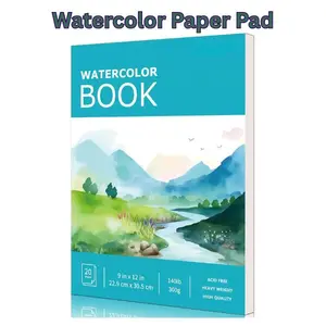 Watercolor Paper Pad 9x12 Inch – 140lb/300gsm Cold Press Water Color Paper for Artists, Kids & Adults, Painting & Drawing Art Supplies Sketchbook, Journal for Watercolors, Teal Cover