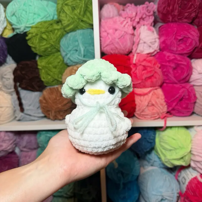 Handmade Crochet Ducky with Hat Plushie