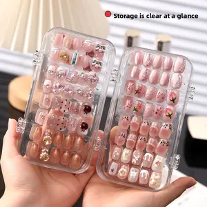 Foldable Transparent Press-On Nails Organizer – Sealed Dustproof Display Case, Portable Nail Tips Storage Box for Salon & Home Use jewelry pouch