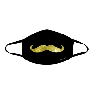 Mr. Mustachio Gold Glitter Face Mask