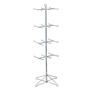 212 MAIN 4-Tier Rotatable Spinner Organiser, 64x24 in Zinc Metal Racks, Spinner-Shape Design with Rotating Base