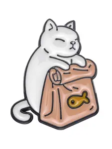 Cartoon Cat Brooch Pin, Cute Animal Themed Alloy Accessories for Daily Party Vacation Gift, Fashion Accessories for Daily Wear