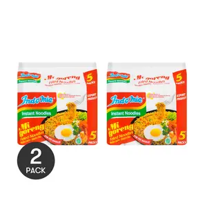 2 Pack Indomie Mi Goreng Original Instant Fried Noodles - 5x85g Pouches per Pack (425g Total) - World's Top Rated Ramen