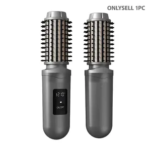 Wireless Hair Curler and Straightener Brush, 3-Temperature Control, 5200mah Battery, Portable, Suitable for Various Hairstyles