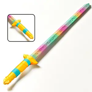 Glowing Long Sword Rummi Prop, Light Up Sword, Perfect Role-Play Accessory for Hunters Girl Groups & Idols, Halloween & Carnival Costume Add-On