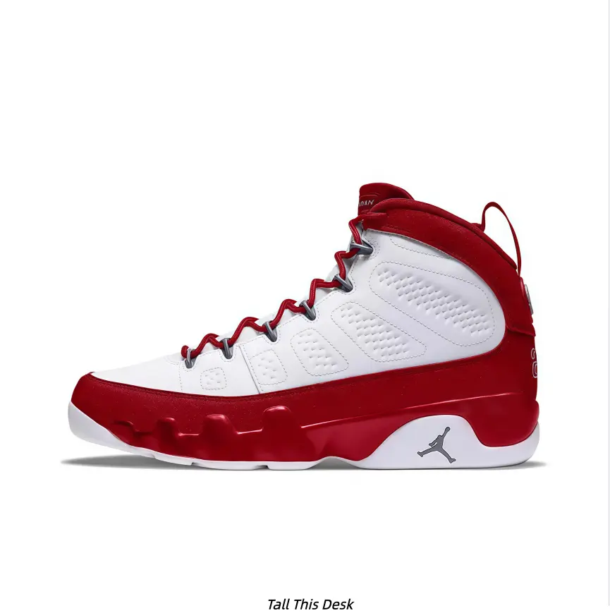 White & Red Perforated High Top Vintage Basketball Sneakers, Unisex Street Casual Athletic Footwear For All Seasons