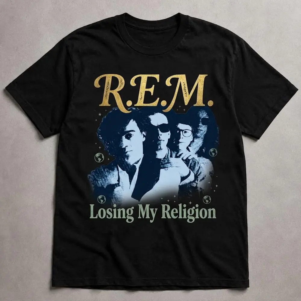 R.E.M. Vintage Music T-Shirt, Iconic Rock Band Graphic Tee, Heavy Cotton