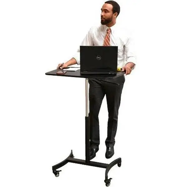 VICTOR DC500 High Rise Mobile Standing Desk Cart - Ergonomic Adjustable Desk, 36”×20” Work Surface Table, 40 lbs Capacity Computer Table for Classrooms, Healthcare Settings, Adjustable Height Table, Laminate