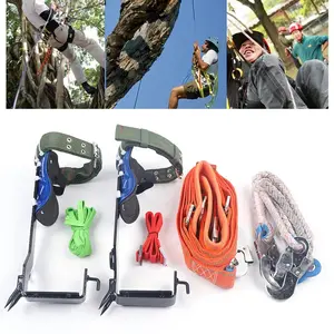 Adjustable Tool for Climbing Trees - Complete Set with Iron Spikes and Foot Straps for Vertical Climbing