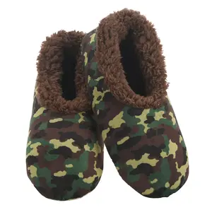 Women Soft Plush Camo Slipper Green