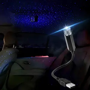 USB Star Projector Night Light, Portable Adjustable Romantic Projector Car Interior Roof Lights Portable LED Night Star Lamp Atmosphere Decorations for Ceiling, Bedroom, Party