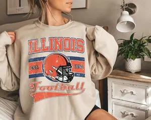 Illinois Sweatshirt, Illinois Football Shirt, Urbana Champaign Illinois Crewneck, Unisex Football Sweatshirt, Game Day Crewneck