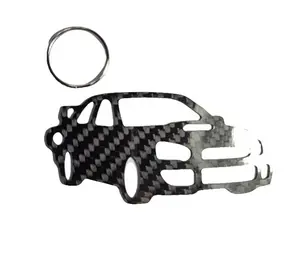 Carbon Fiber for Subaru WRX STi (2004-2005) bug eye Inspired Keychain Lanyard 3d front view Glossy Twill gift