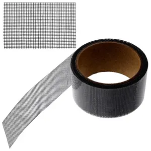 Black Window Screen Repair Tape, 2 in X 16 FT (200IN) Strong Adhesive Mosquito Net Patch Fiberglass Mesh Tape Screens Repair Kit for Windows Doors