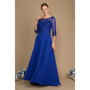 Dylan & Davids Long Sleeve Hand Beaded Mother of The Bride Dress