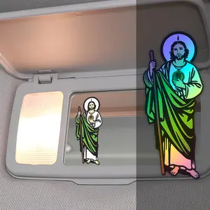 2PCS Religious Jesus Stickers, Amulets, Bible Car Stickers, Car Truck Decal, Waterproof Sun Protection Cover Scratches Suitable for Cars Motorcycles SUVs Religious Themed Decorative Stickers, Gift for Religious Believers