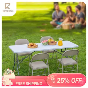 RIMIKING Folding Utility Table,Multiple Size Options,Sturdy Design,Easy to Set Up,Convenient Portability,Non-Slip Feet,Easy-to-Clean Tabletop,ZDZ-4FTZDZ