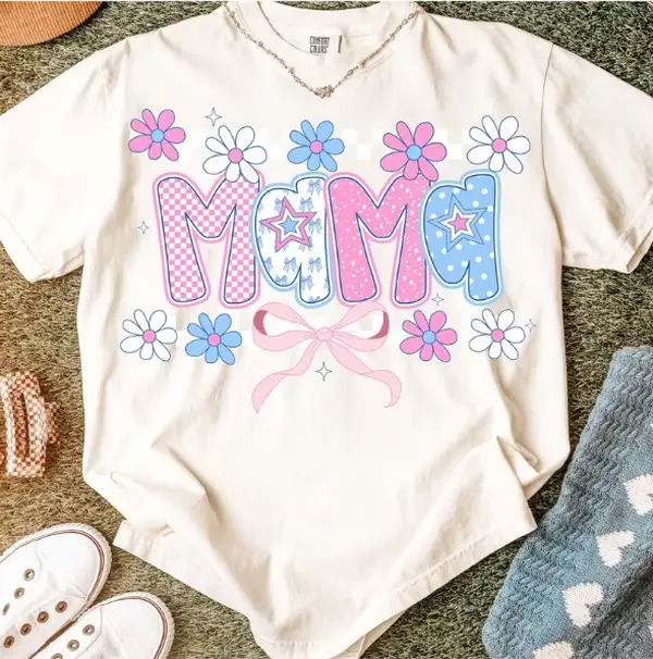 [Pink Mom Gifts] Cheeky Mom With Checkered Pattern And Floral Mom Pattern Perfect For Mom Printing Designs, Pink Mom Gifts, 100% Women's T-Shirt