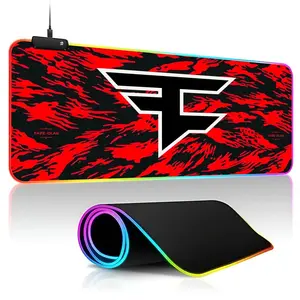 FaZe Clan Mouse Pad Gamer RGB Deskmat Keyboard Mat Gaming Laptops LED Mousepad Desk Protector Anime Mause Mats Gaming Mouse Pads