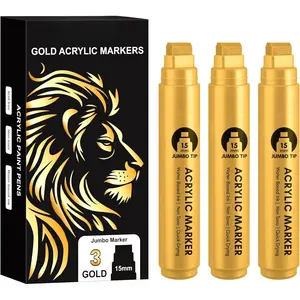 3 count   Permanent Markers: 15mm Wide Tip Thick   Pen Large Calligraphy Marker for Rock Painting, Poster, Sign, Canvas, Glass, , Ceramic