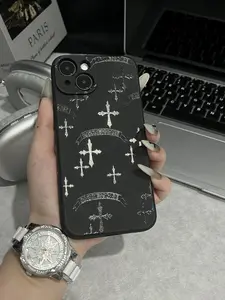 Premium Cross-Pattern Shimmering Phone Case Compatible with iPhone 17, 16, 15, 14, 13, 12, 11 Pro/Plus/Pro Max Full-coverage phone case for shock and drop protection