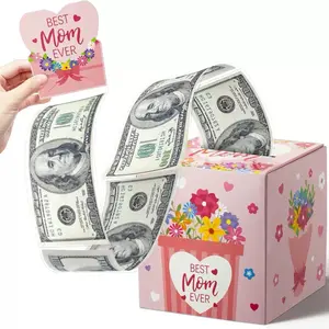 Money Box Gift, 1 Set Flower & Letter Pattern Money Box with Tape, Gift for Mom, Mother's Day Gift, Party Favors for Women, Gift Boxes