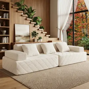 【Summerwins】Oversized Corduroy Cloud Sofa | 1400LBS Heavy Duty | Modular Sectional Sofa | Vacuum Compressed | Pet Friendly Cloud Sofa | Fits Living Room Apartment | Free Gifts | 2 Pickages Shopping,sofas living room