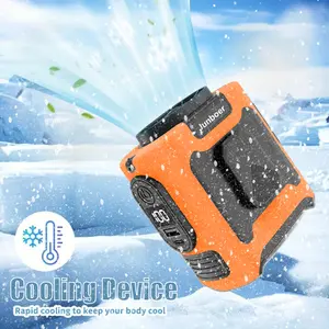 Portable Silent Mini 10000mAh USB Rechargeable Waist-Mounted Fan (with Clip and Power Bank), Wearable 5-speed Adjustable Wind Speed, Multi-function Fan with LED Light Neck, Suitable for Outdoor, Construction Site, Farm, Travel, Fishing
