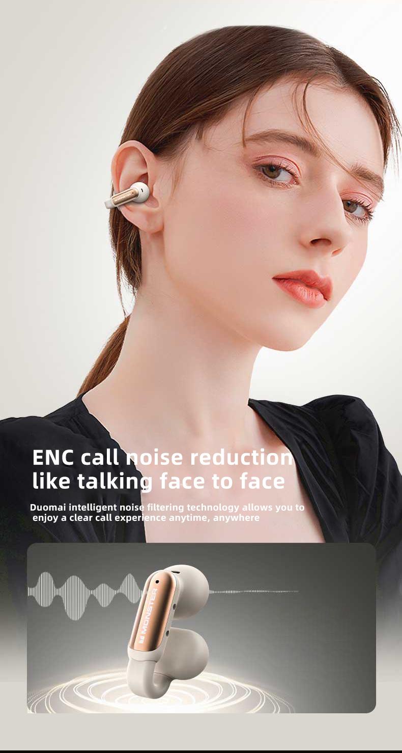 Monster Clip-On Open Ear Wireless Earbuds, Bluetooth 5.4 Headphones with ENC Noise Cancelling Mic, Ultra-Light Secure Fit for Sports, Running & Workouts, Hi-Fi Stereo Sound, 40H Playtime, Fast Charging – Halloween Gifts for Men and Women Monster Clip-On Open Ear Wireless Earbuds, Bluetooth 5.4 Headphones with ENC Noise Cancelling Mic, Ultra-Light Secure Fit for Sports, Running & Workouts, Hi-Fi Stereo Sound, 40H Playtime, Fast Charging – Halloween Gifts for Men and Women