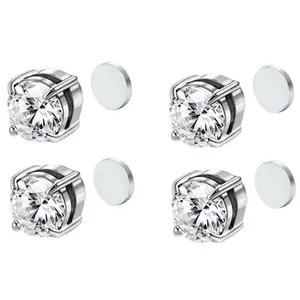 Unisex No Ear Piercing Magnetic Stud Earrings for Women AAAAA + Cubic Zirconia Earrings for Men