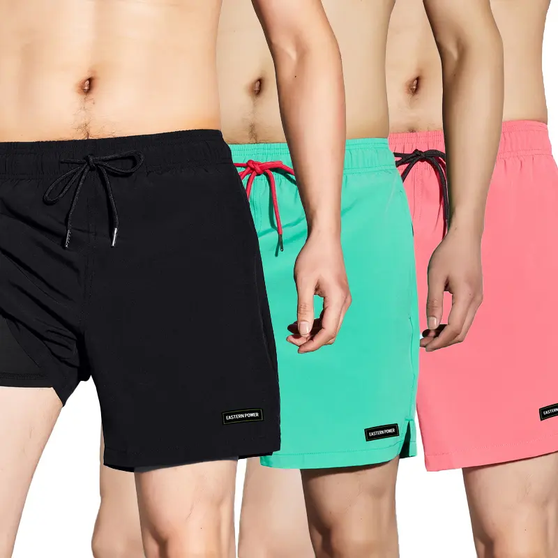 3 Pack Men's Swim Trunks Quick Dry 2 in 1 Board Shorts with Anti embarrassment Lining Stretch Breathable Bathing Suits for Swimming Hot Spring Surfing and Beach Vacation