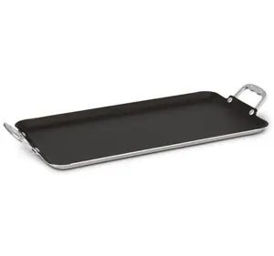 Vasconia 20" Double Burner Griddle - Non-Stick, Dishwasher Safe, Aluminum Handles